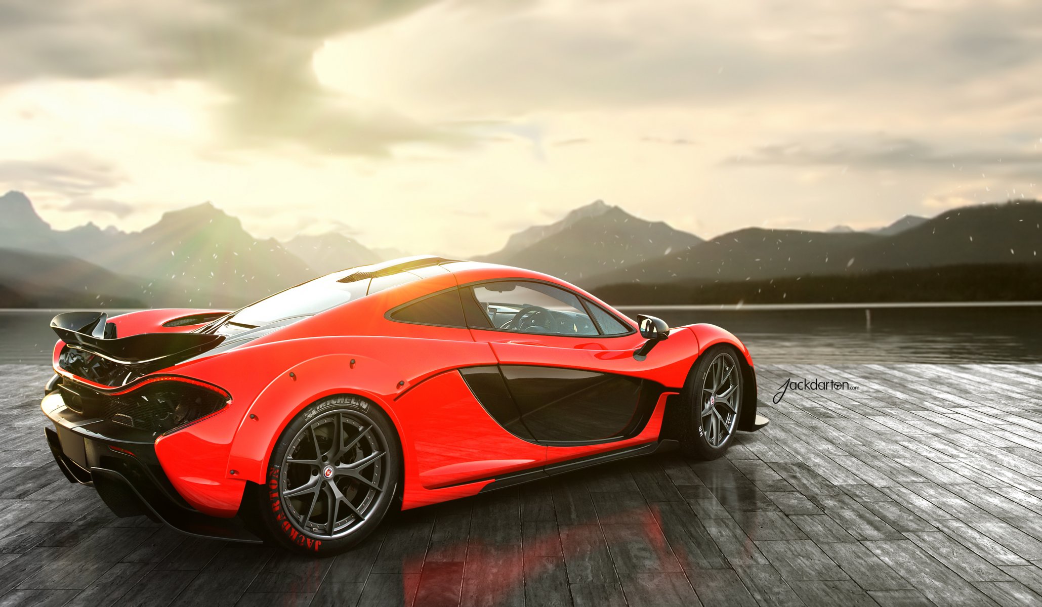 mclaren p1 rosso posteriore