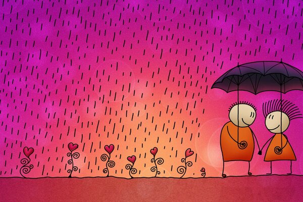 Romantic umbrellas from the rain of love