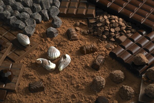 Cacao sbriciolato con barrette di cioccolato