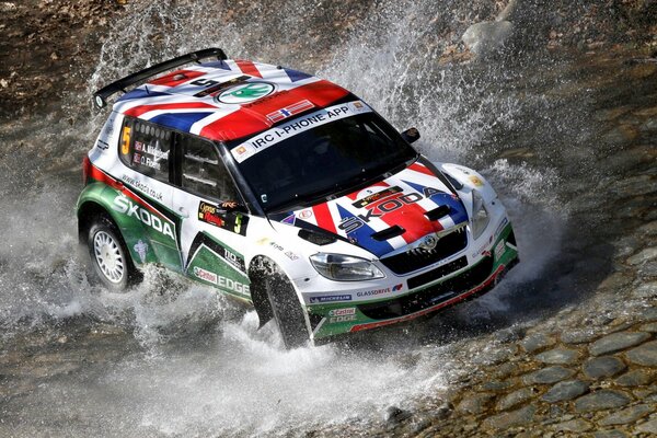 Skoda fabia participates in a sports race