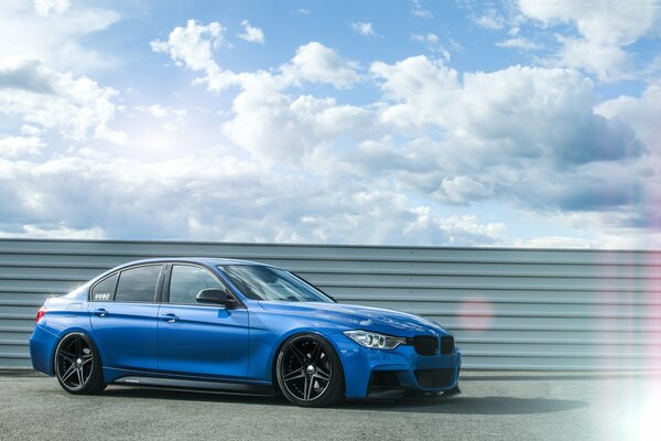 Blue tuned BMW 330 d