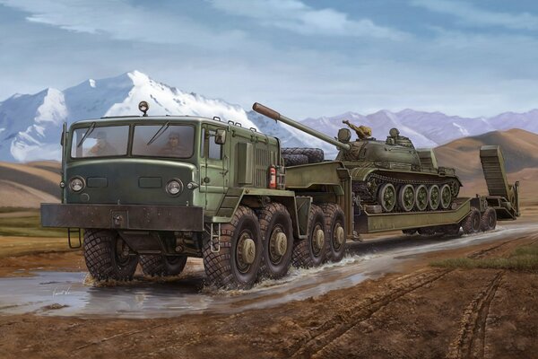 Russischer Transporter Traktor maz-537 Militär