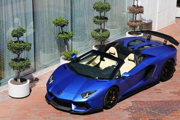 Lamborghini aventador blu opaco