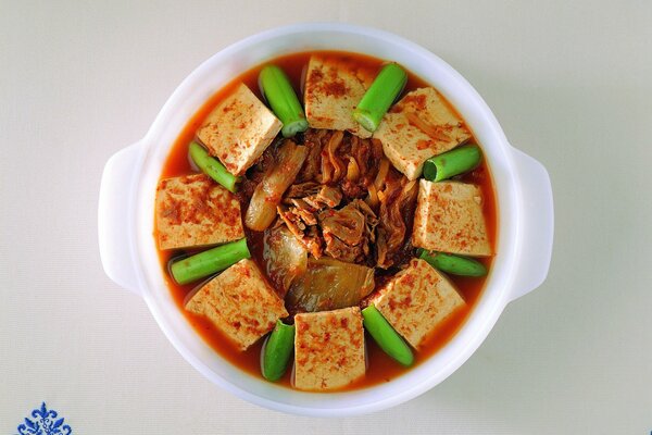 Food a dish with meat on a white background