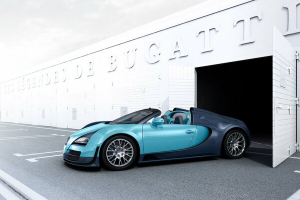 Voiture Bugatti dans les tons bleus