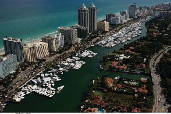 Blick auf Miami aus der Vogelperspektive
