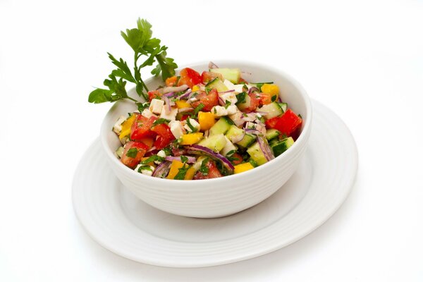 Salad cup on a white background