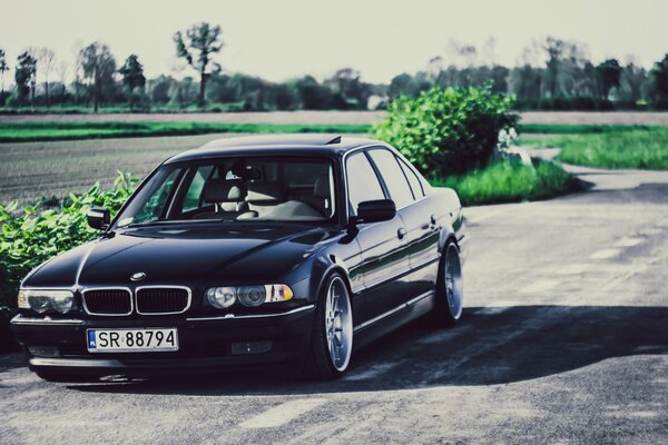 Luxury voyage on a black BMW