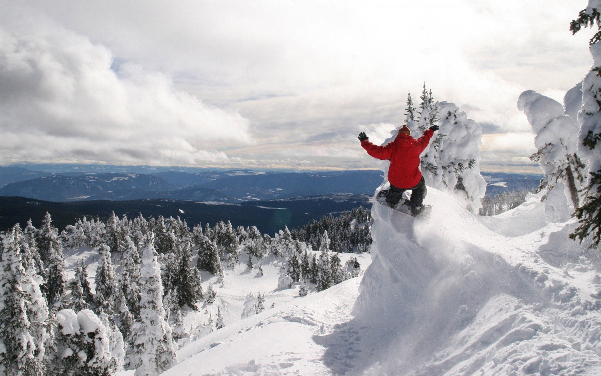 zima las snowboard góry