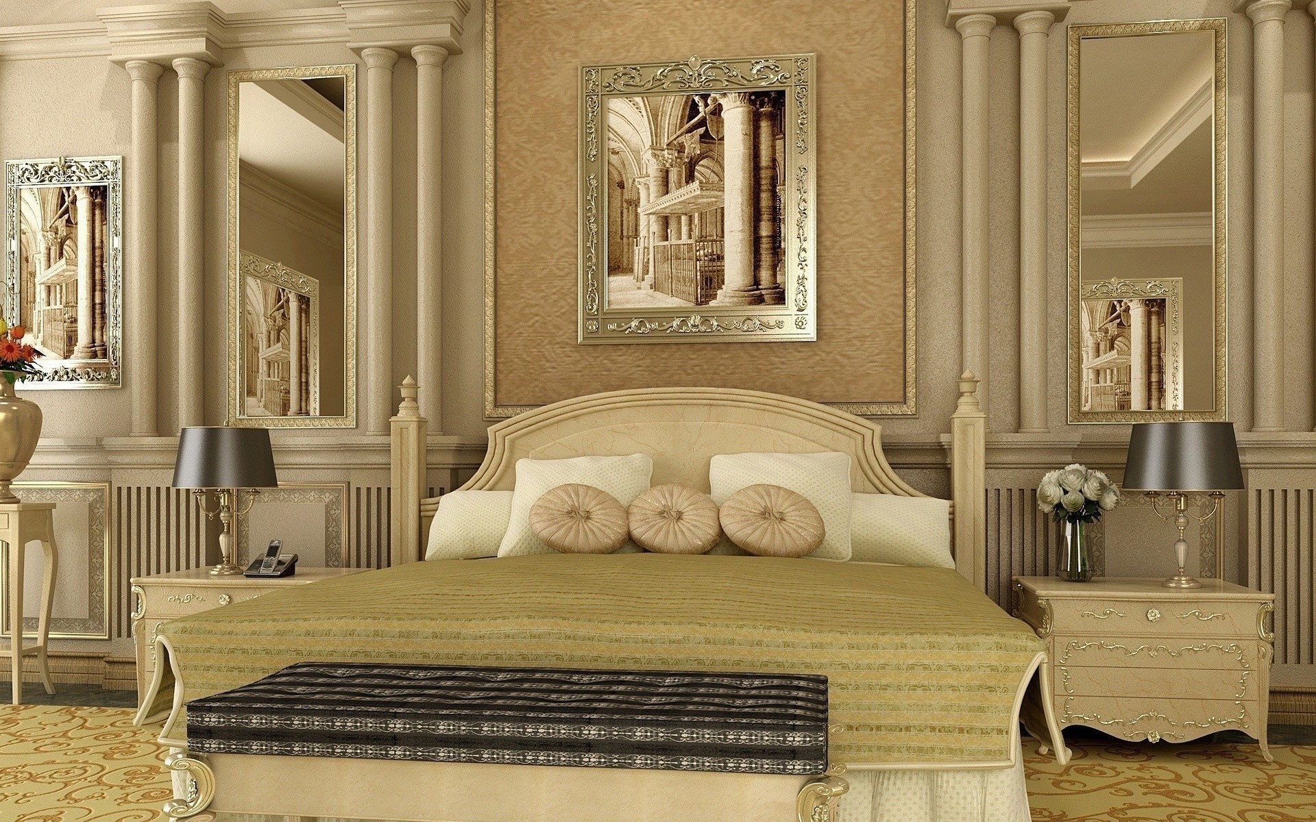 design bed beige room pillow salon