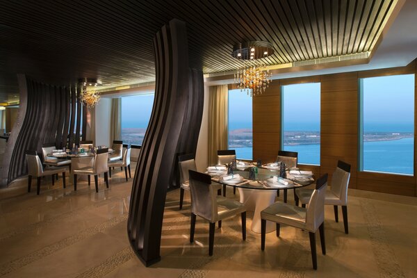 Restaurant design with a beautiful sea view