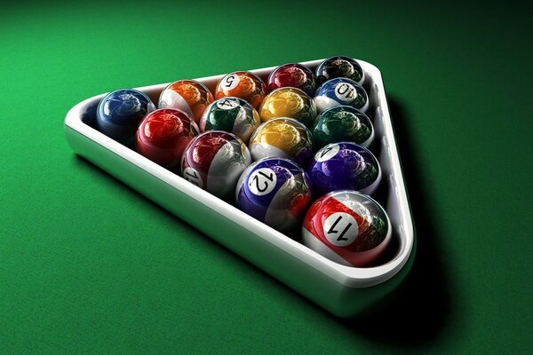 Billard boules chiffons