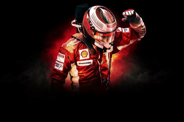 Beautiful photo of Raikkonen on a dark background