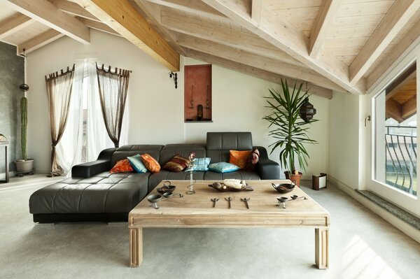 Stylish design of a residential attic