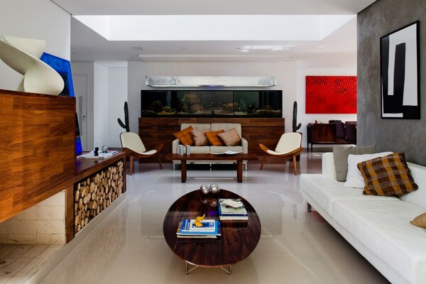 Beautiful interior of the salon with furniture