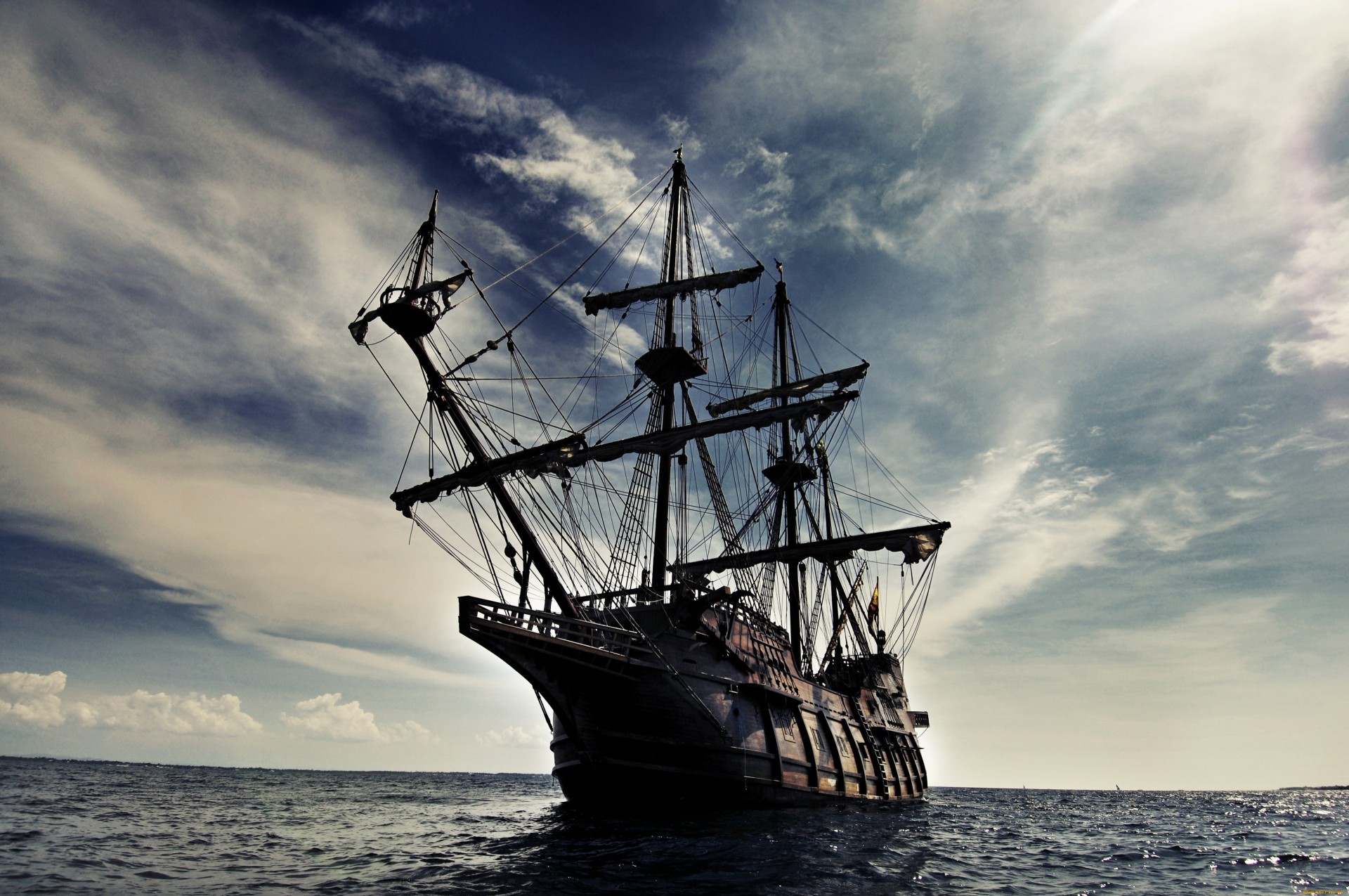 segelboot meer galleon