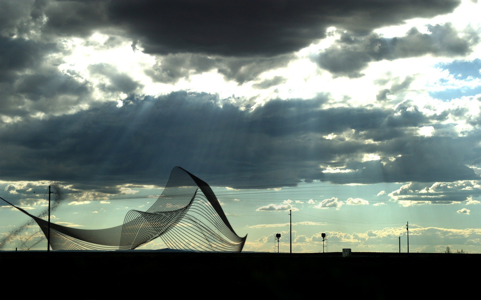 apocalypse darkness grid nets net rays sky cloudy sadness sadness moods pillar