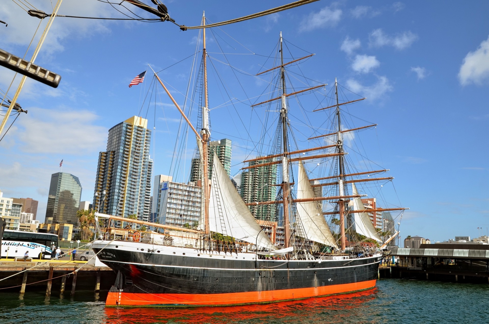 kalifornien indien-stern museum bark liegeplatz segelboot san diego