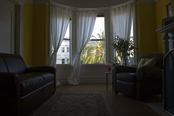 Interior of the living room with an open window