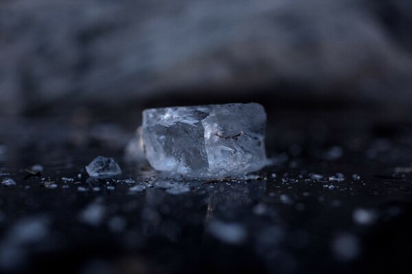 A piece of ice with shards