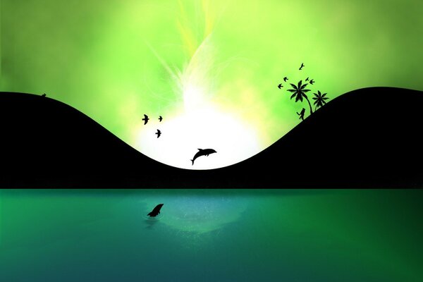 Blaue Höhle und springende Delfine
