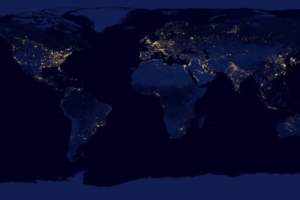 Terre parsemée de nombreuses lumières