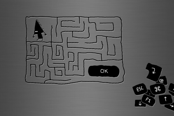 The black cursor got lost in the maze