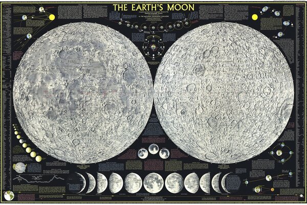 Szczegółowy obraz mapy Księżyca