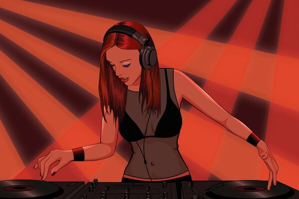 Red-haired girl DJ