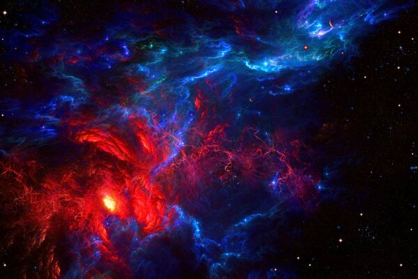 L élément de l univers dans l espace rouge-bleu