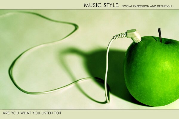 Music in the style of a green apple