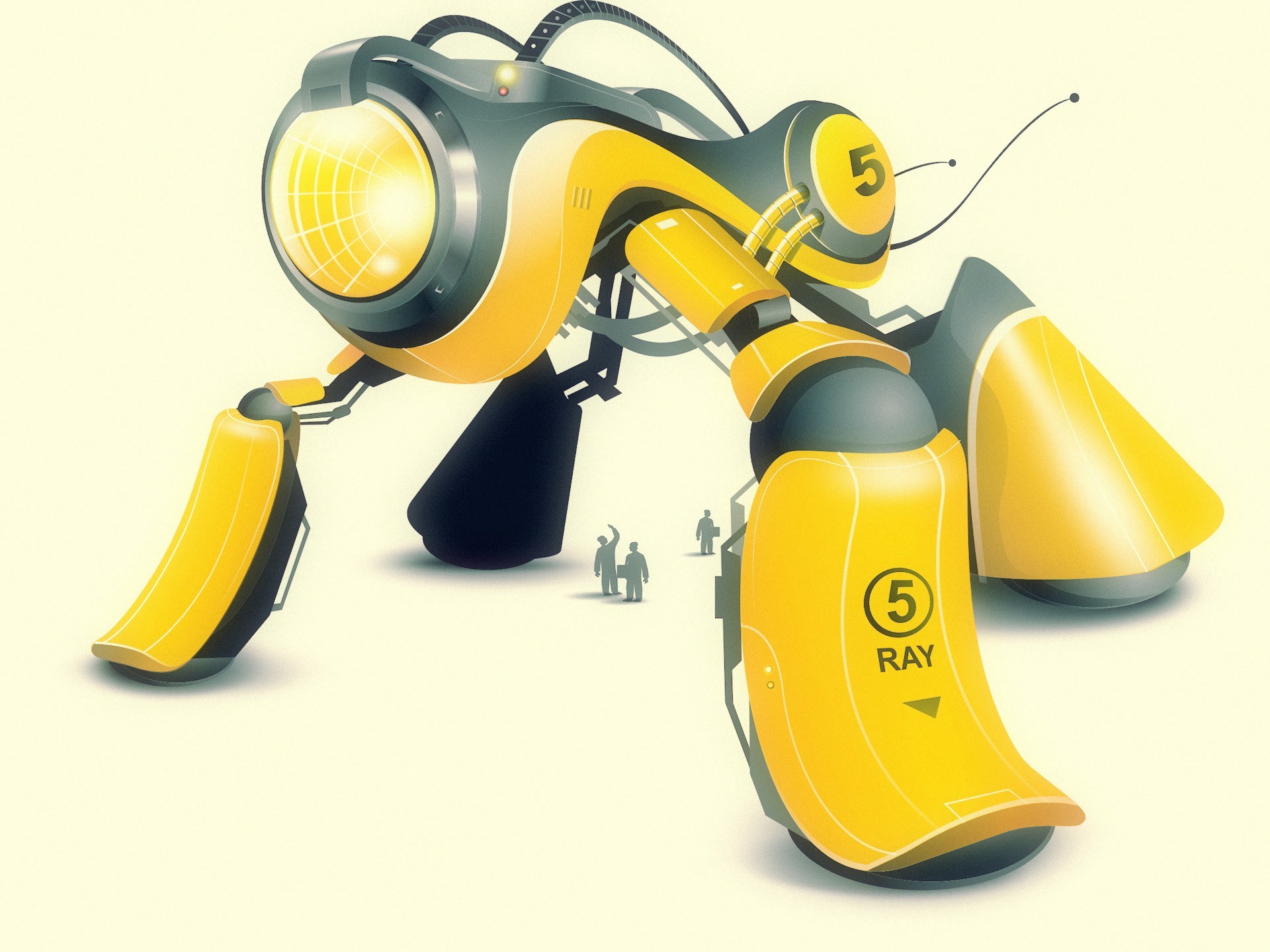 yellow robots vector