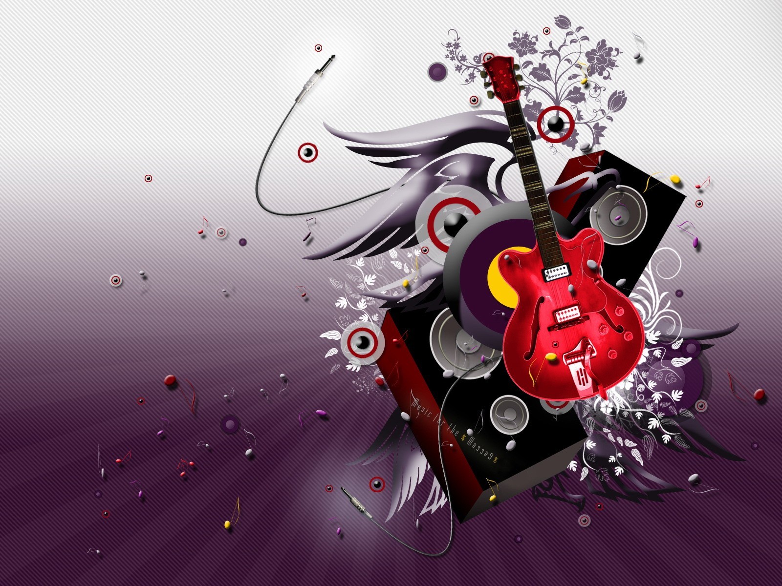 guitars music vector collage