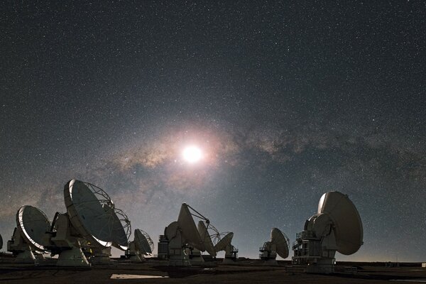 Milky Way Radio Telescope Night Light