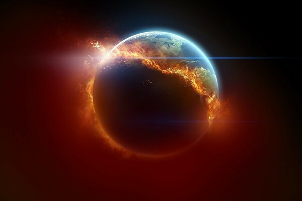 Ziemia w ognistym płomieniu przeżywa swoje ostatnie sekundy