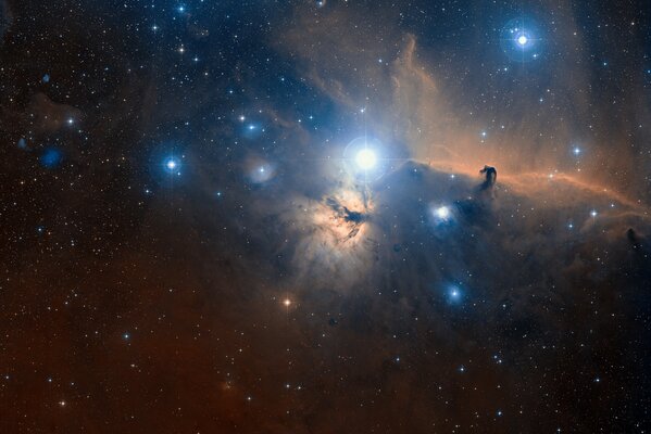 The constellation Orion in the cosmic nebula