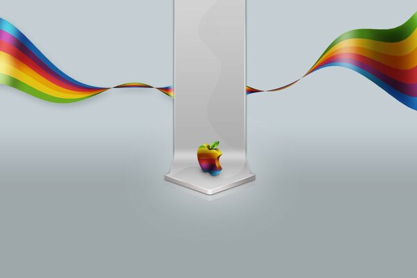 Jabłko na białym tle i spektrum kolorów