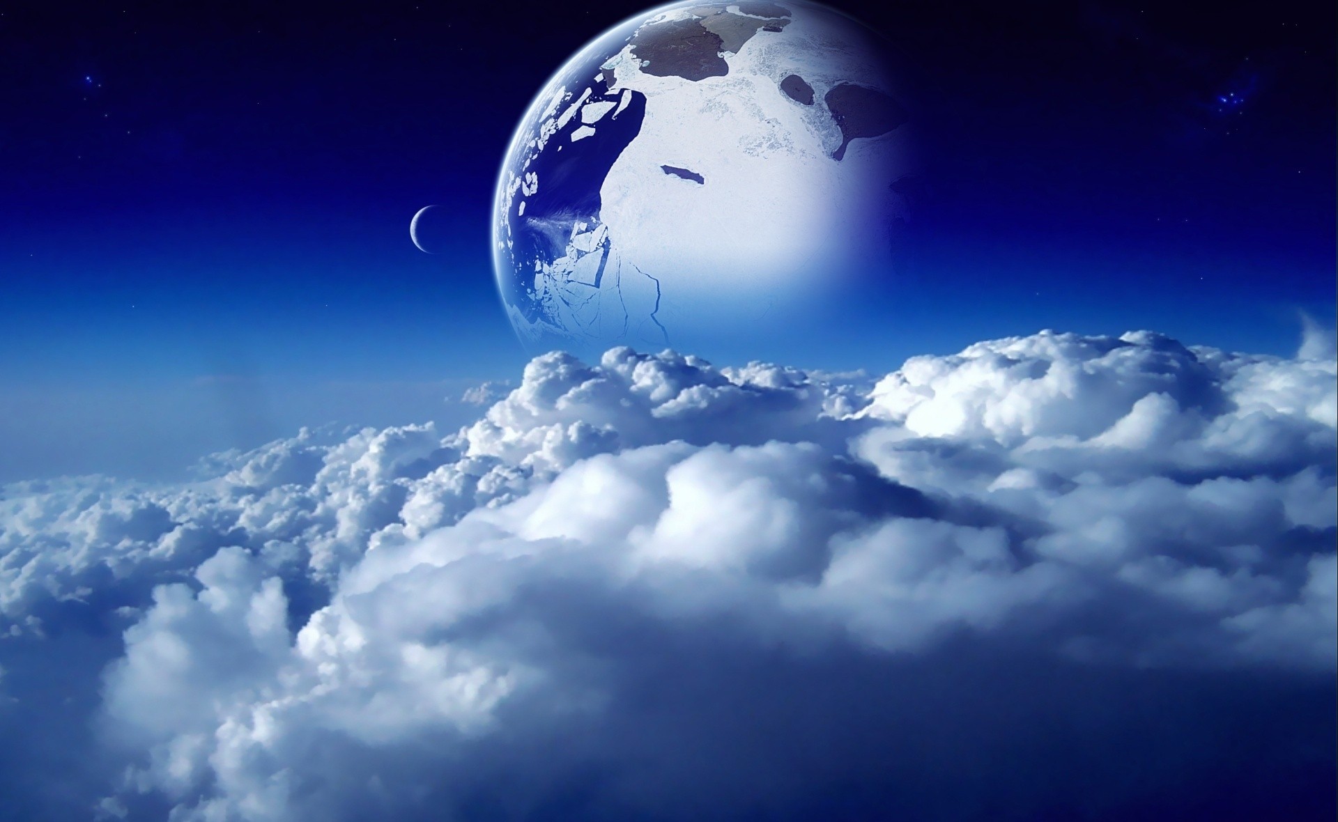 espacio cielo planeta nubes