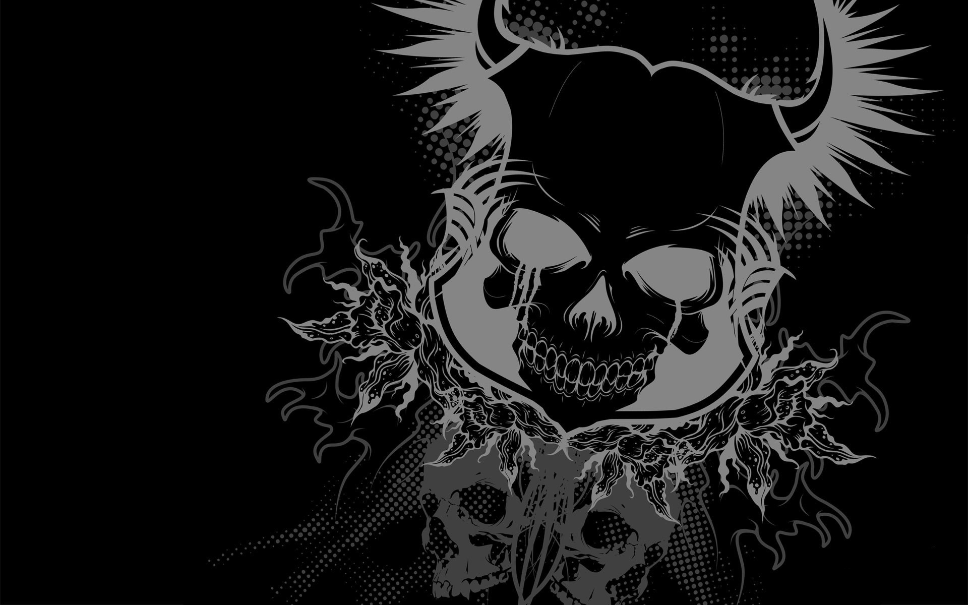 black and white skull vector