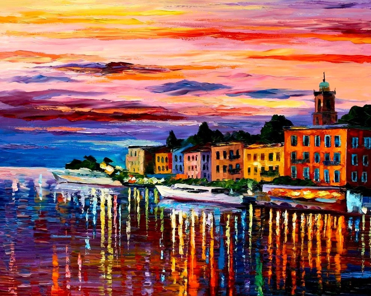 pittura olio città