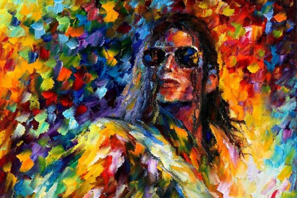 Multicolored michael jackson with glasses