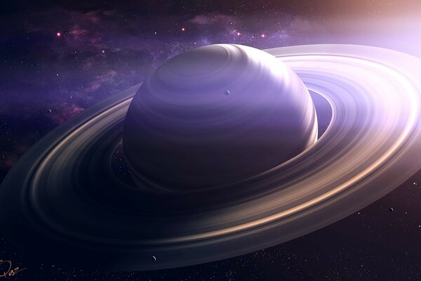 La planète Saturne. Cosmos. Art peinture