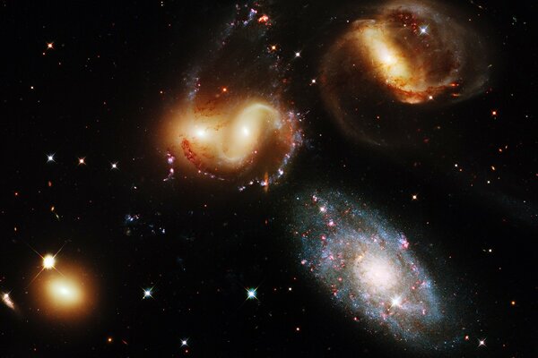 A cluster of galaxies in the universe. Starry sky