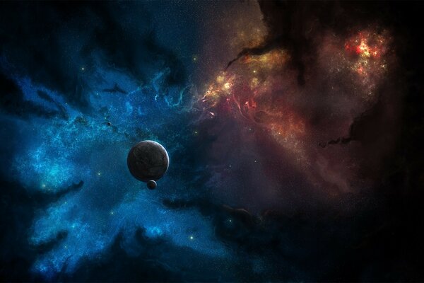 View of planets in outer space