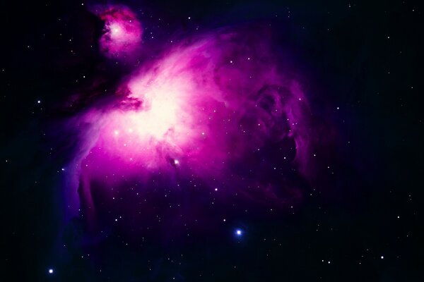 Purple hazy glow in dark space