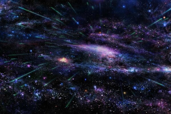 Bright comets starry sky galaxy