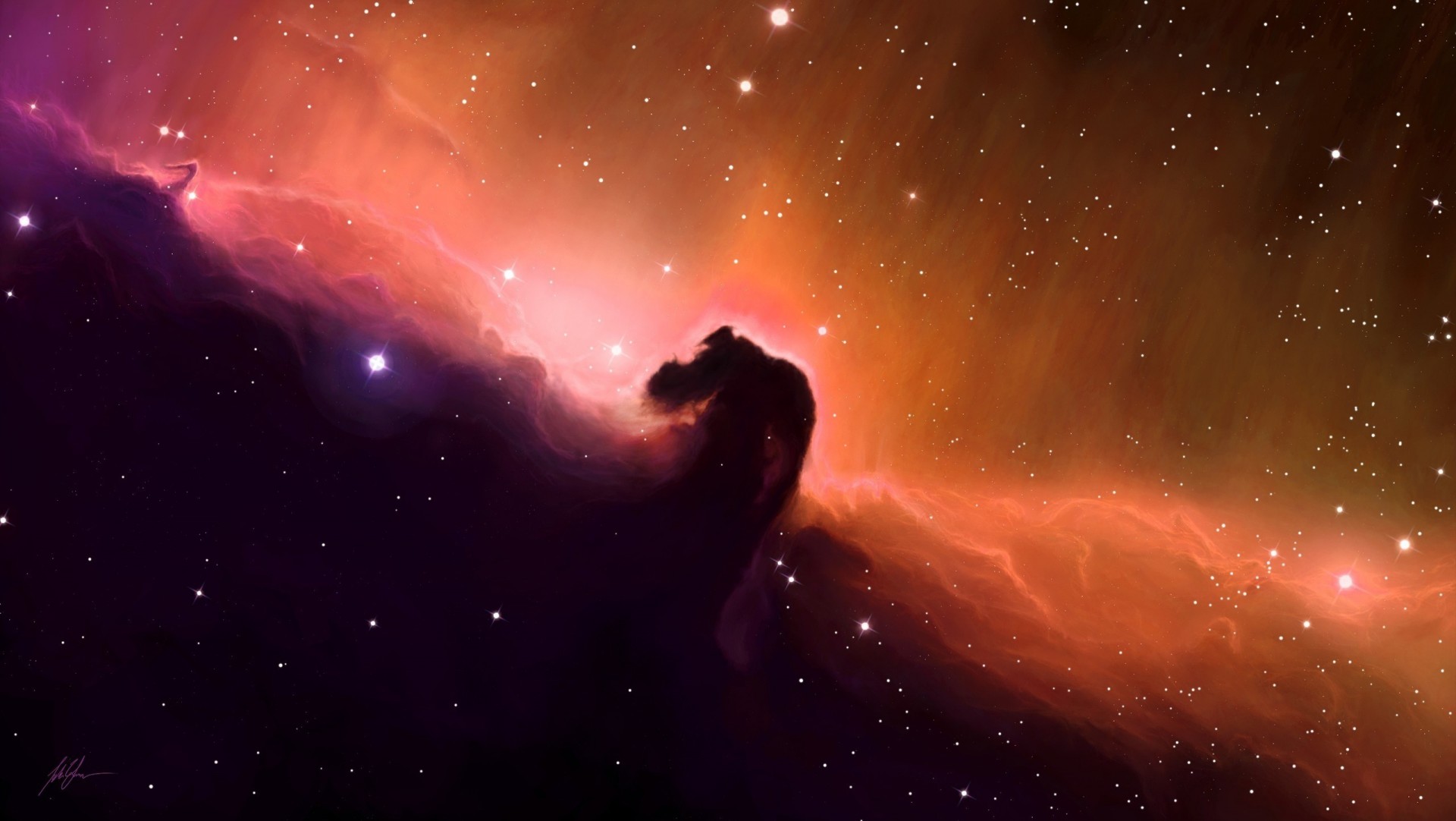 cabeza de caballo espacio arte nebulosa