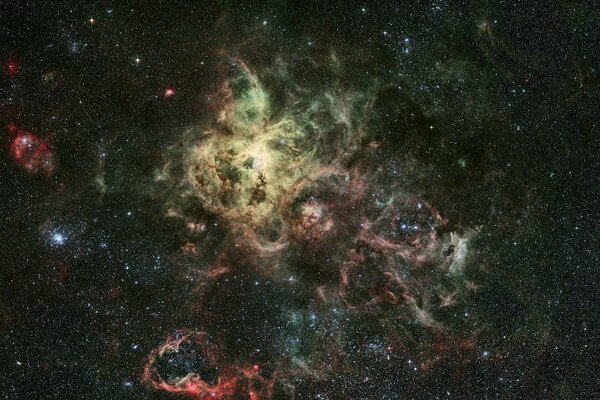 A bright nebula. space photography