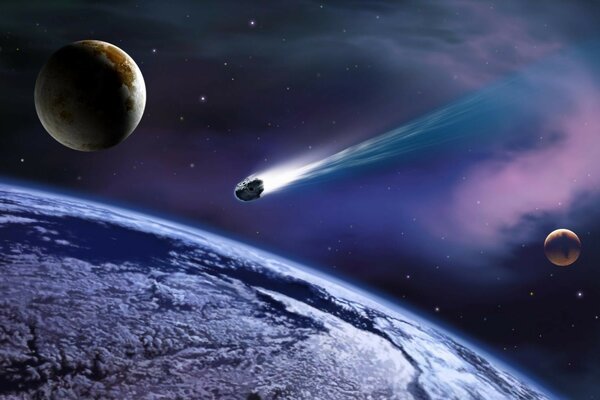 La combustión de un meteorito en la atmósfera del planeta