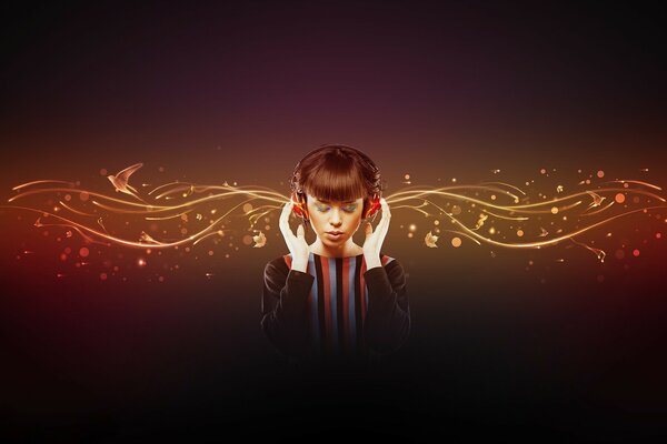 Image of a girl in headphones